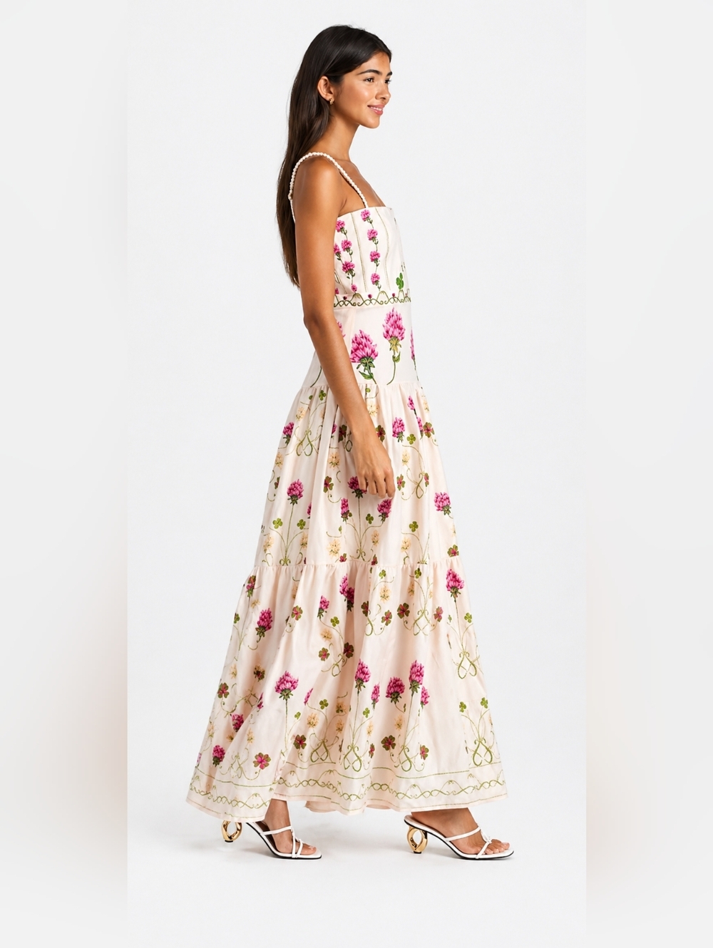 Title:
Jardinvue Floral Embroidered Maxi Dress Size S Pink